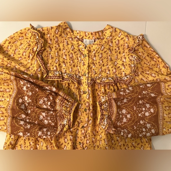 JOIE Nordstrom Floral Button Down Peasant Top Balloon Sleeve Large - Picture 10 of 10